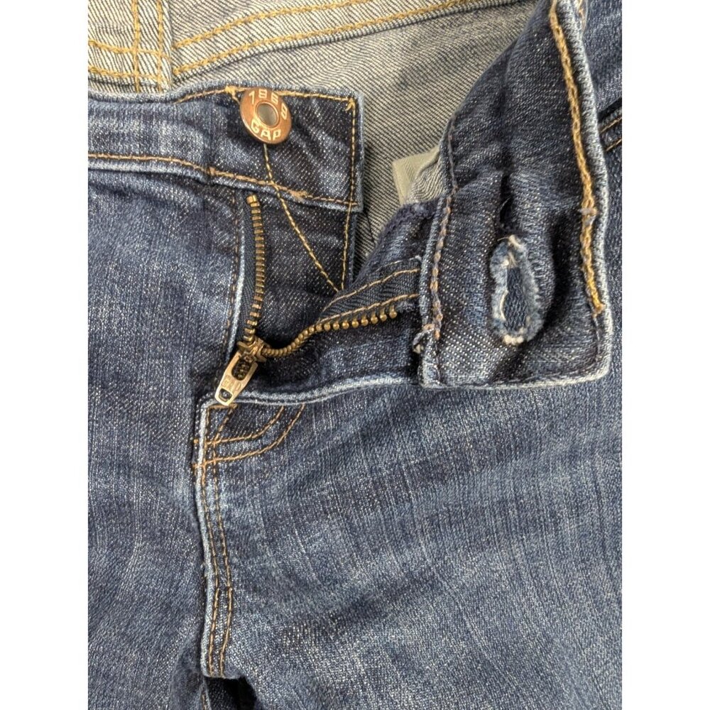 Gap Jeans Womens Size 10 Blue Classic Straight Leg Stretch Low Rise Whiskers Y2K - Picture 12 of 16